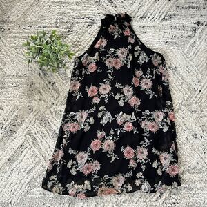 Black Floral Flower Dress 
